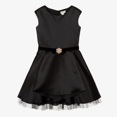 Shop David Charles Girls Black Satin Dress