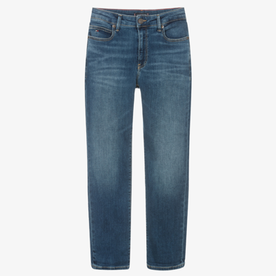Shop Tommy Hilfiger Teen Boys Straight Denim Jeans In Blue