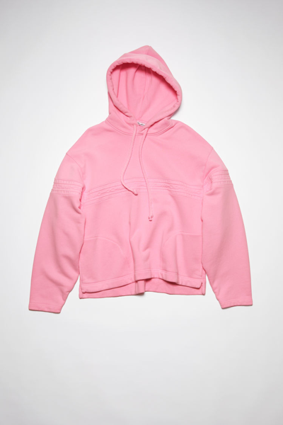 Shop Acne Studios Logo Tape Hoodie In Blush Pink