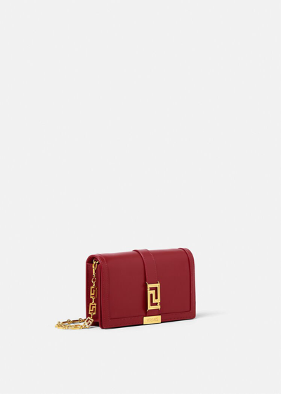 Shop Versace Greca Goddess Mini Bag, Female, Burgundy, One Size