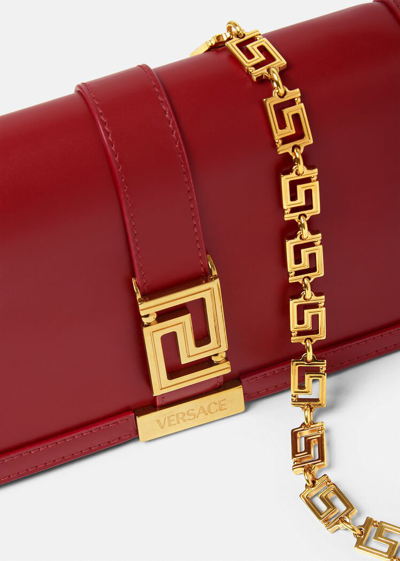 Shop Versace Greca Goddess Mini Bag, Female, Burgundy, One Size