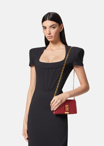 Versace Greca Goddess Mini Bag, Female, Burgundy, One Size In Burgundy