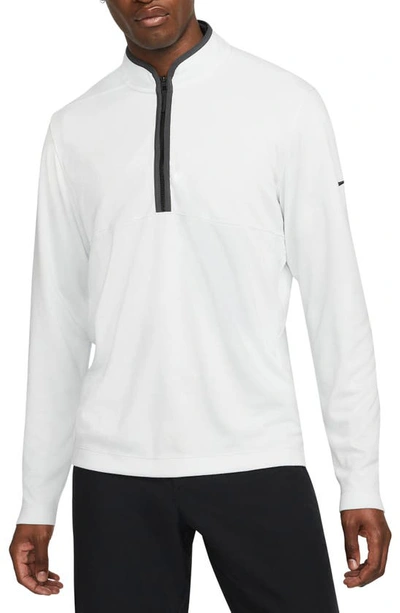 Shop Nike Dri-fit Victory Half Zip Golf Pullover In White/ Smoke Grey/ Black
