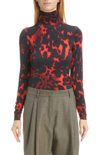 Shop Dries Van Noten Hosk Dot Print Long Sleeve Jersey Top In Red 352