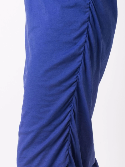 Pre-owned Lanvin Ruched Detailing Shift Midi Dress In Blue