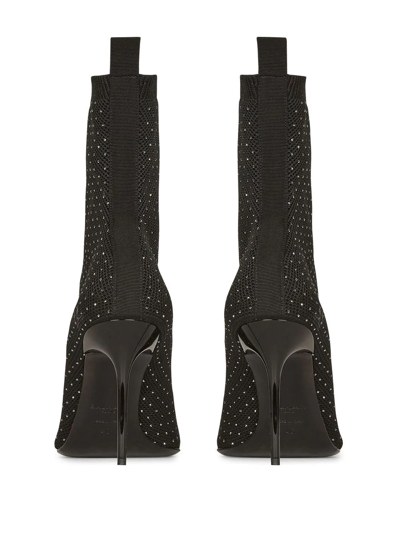 Balmain Skye Stretch-knit Ankle Boots In Black