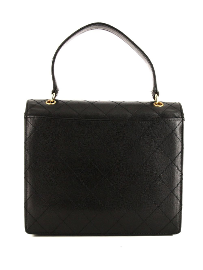 Pre-owned Chanel 1999 Cc Quilted Top-handle Bag In Black