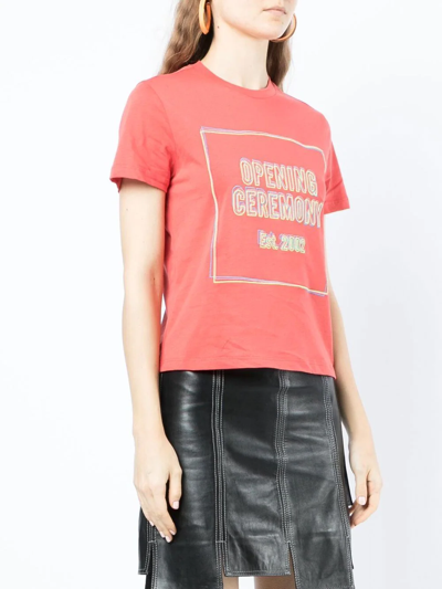 Opening Ceremony Box Logo Print T-shirt In Orange