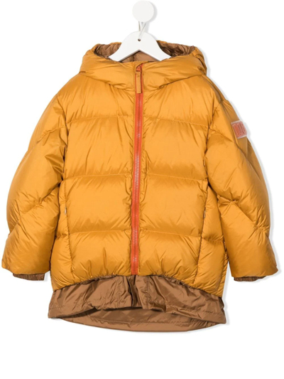 Shop Il Gufo Padded Zip-up Down Coat In Orange