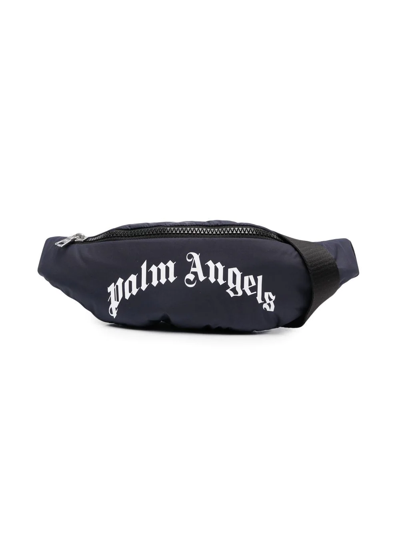 Shop Palm Angels Logo-print Belt Bag In Blue