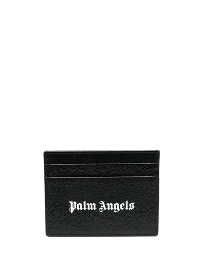 Shop Palm Angels Gothic Logo-print Cardholder In Black