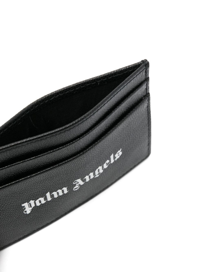 Shop Palm Angels Gothic Logo-print Cardholder In Black