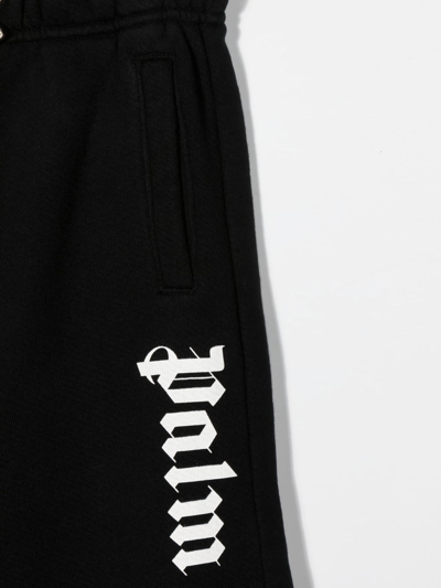 Shop Palm Angels Logo-print Drawstring Track Pants In Black