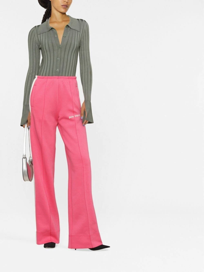 Palm Angels Bold Loose Logo Sweatpants In Pink