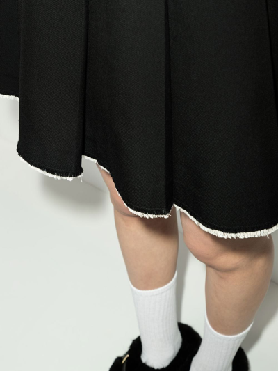 Shushu-tong Pleated Raw-hem Skirt In Black