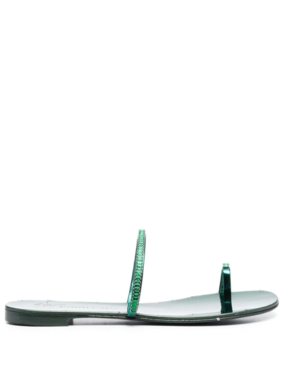 Shop Giuseppe Zanotti Colorful Slide Sandals In Green