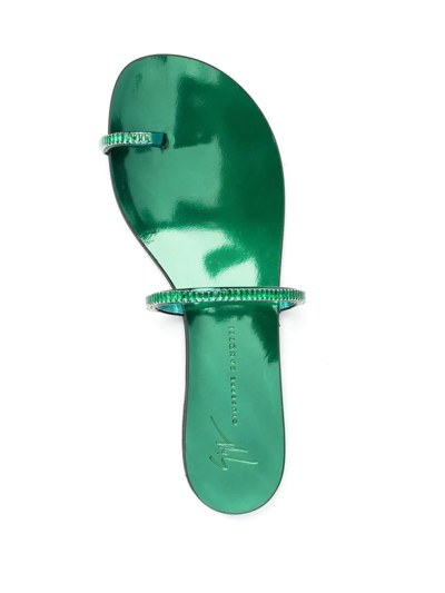 Shop Giuseppe Zanotti Colorful Slide Sandals In Green