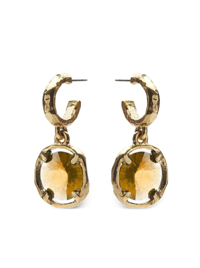 Shop Oscar De La Renta Rivoli Hoop Earrings In Gold