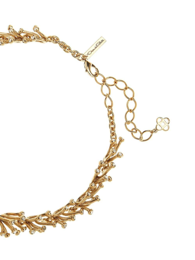 Shop Oscar De La Renta Comet Embellished Necklace In Gold