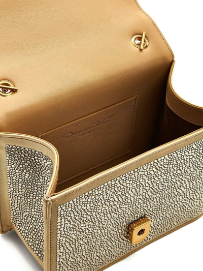 Shop Oscar De La Renta Mini Tro Crystal Bag In Gold