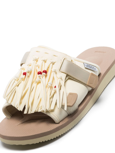 Shop Suicoke Tassel-detail Open-toe Sandals In White