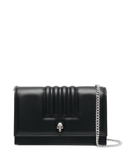 Alexander Mcqueen Skull-stud Padded Crossbody Bag In Black