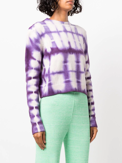 Shop The Elder Statesman Tie-dye Print Cashmere Sweater In Purple