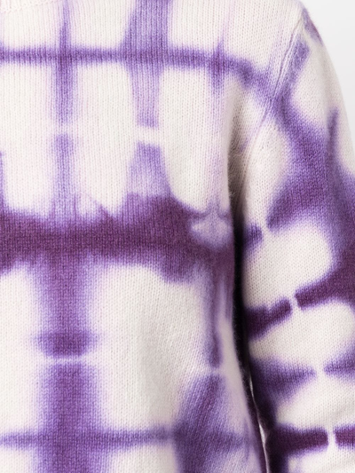 Shop The Elder Statesman Tie-dye Print Cashmere Sweater In Purple