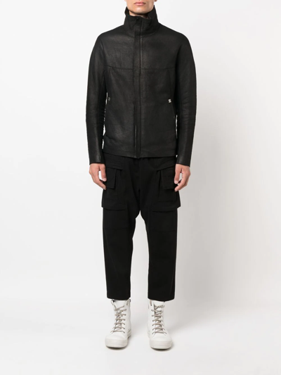 Isaac Sellam Experience Crinkled Zip-up Leather Jacket In Black