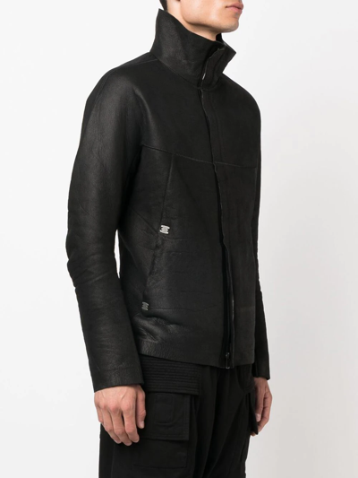 Isaac Sellam Experience Crinkled Zip-up Leather Jacket In Black