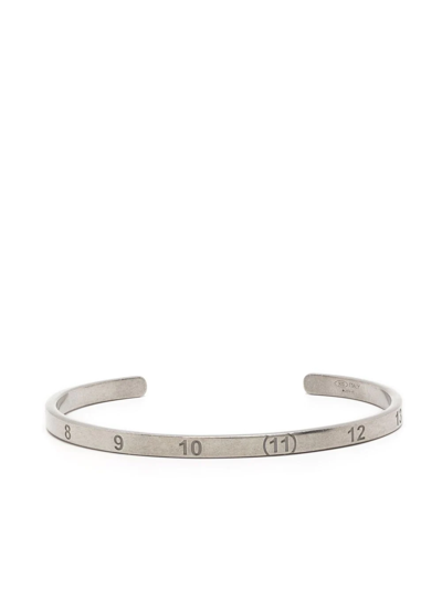 Maison Margiela Numbers-motif Cuff Bracelet In Silver