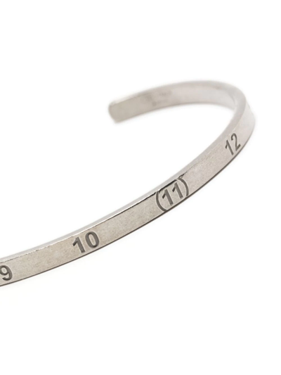 Maison Margiela Numbers-motif Cuff Bracelet In Silver
