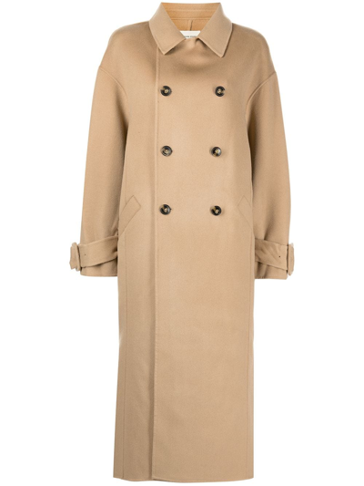 Loulou Studio Boras Oversized Double-breasted Wool And Cashmere-blend Coat In Brown
