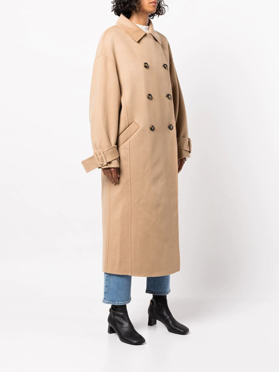 Loulou Studio Boras Oversized Double-breasted Wool And Cashmere-blend Coat In Brown