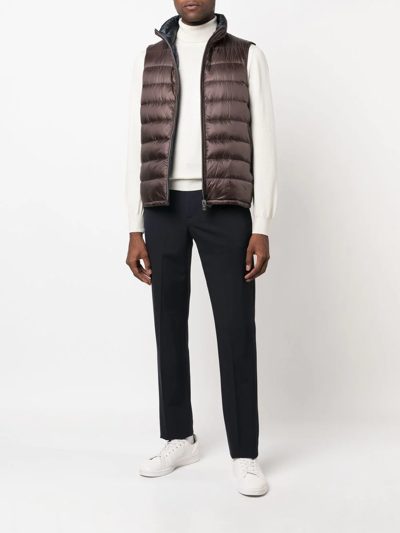 Herno Reversible Padded Down Gilet In Brown