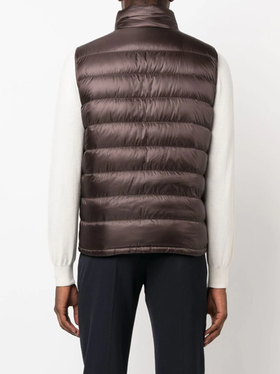 Herno Reversible Padded Down Gilet In Brown