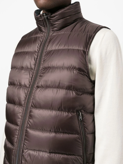 Herno Reversible Padded Down Gilet In Brown