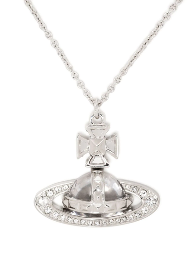 Shop Vivienne Westwood Pina Orb Pendant Necklace In Silver