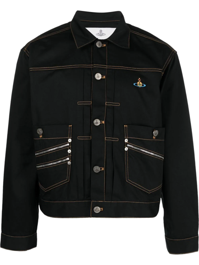 Shop Vivienne Westwood Marlene Denim Jacket In Black