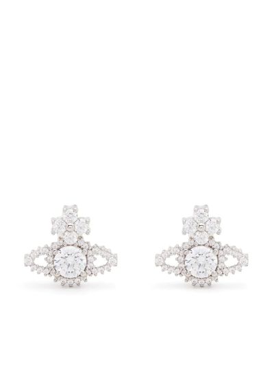 Shop Vivienne Westwood Valentina Orb Earrings In Silver