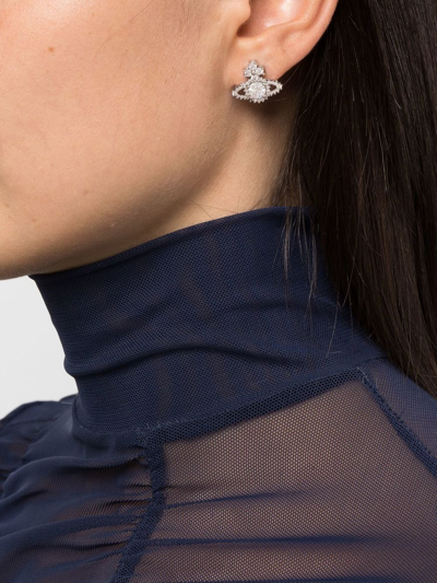 Shop Vivienne Westwood Valentina Orb Earrings In Silver