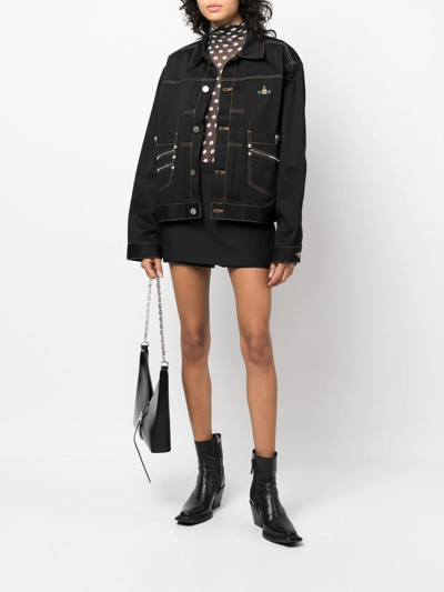 Shop Vivienne Westwood Marlene Denim Jacket In Black