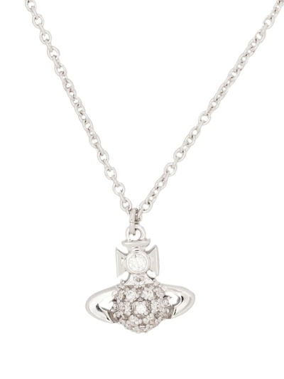 Shop Vivienne Westwood Donna Orb Pendant Necklace In Silver