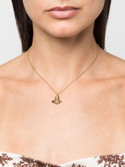 Shop Vivienne Westwood Donna Orb Pendant Necklace In Gold