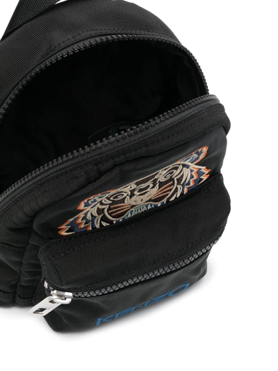 Shop Kenzo Mini Tiger-embroidered Backpack In Black
