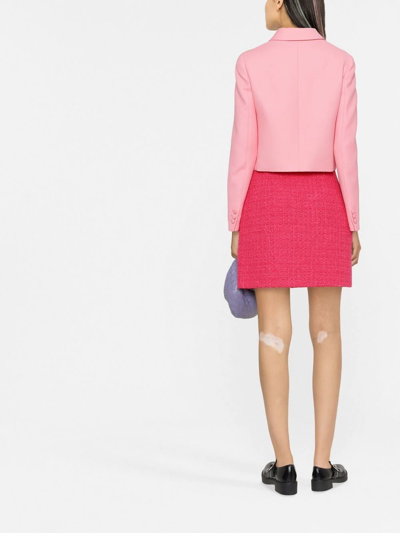 Shop Valentino Tweed Mini Skirt In Pink