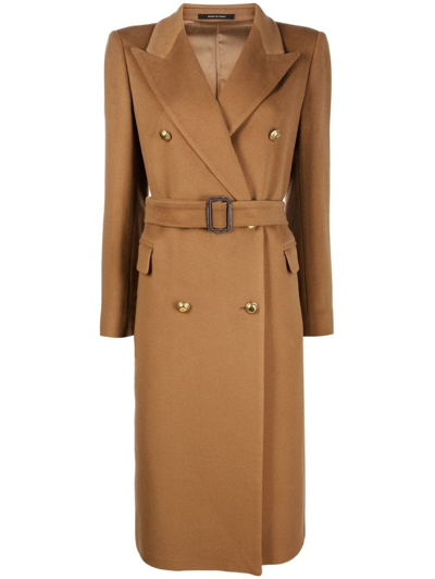 Tagliatore Jole Double-breasted Trench Coat In Brown