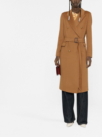 Tagliatore Jole Double-breasted Trench Coat In Brown