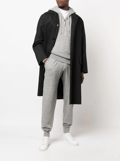 Shop Tom Ford Tapered Drawstring Track Pants In Grey