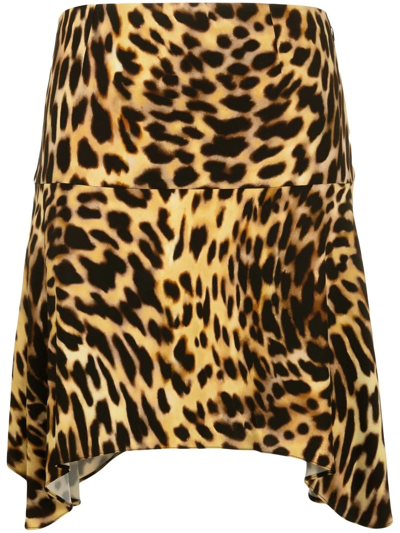 Shop Stella Mccartney Leopard-print Mini Skirt In Brown